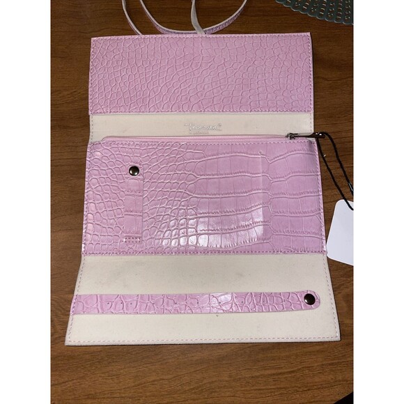 New Tuscan Designs Pink Pebble Travel Jewelry Organizer Trifold Storage Wallet - Picture 3 of 11